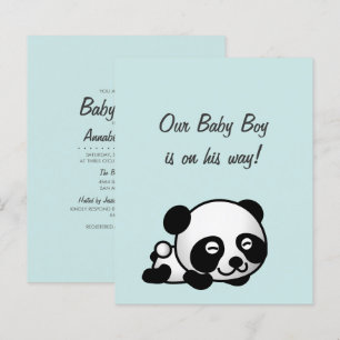 Papier Budget Sweet Panda On Blue C'est un Baby shower ga