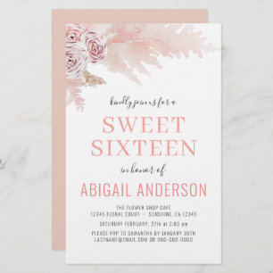 Papier Budget Sweet sixteen Boho Chic Anniversaire Invita