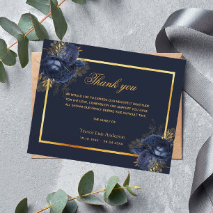 Papier Budget sympathie bleu floral or merci