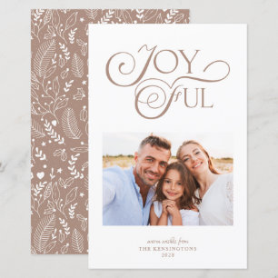 Papier Budget Taupe Tan Motif Joyeux Photo de Noël