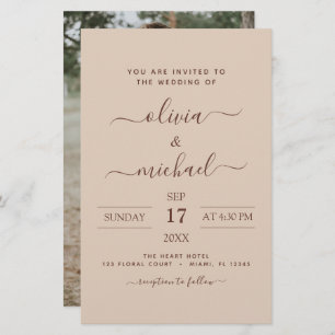 Papier Budget Terra Cotta Boho Mariage Moderne Simple