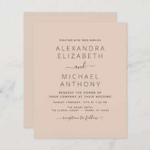 Papier Budget Terra Cotta Boho Mariage Moderne Simple