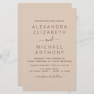 Papier Budget Terra Cotta Boho Mariage Moderne Simple