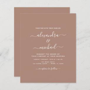 Papier Budget Terra Cotta Boho Mariage Moderne Simple
