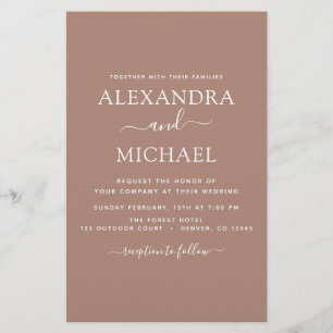 Papier Budget Terra Cotta Boho Mariage Moderne Simple