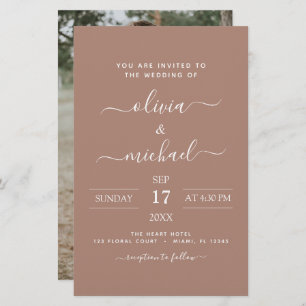 Papier Budget Terra Cotta Boho Mariage Moderne Simple