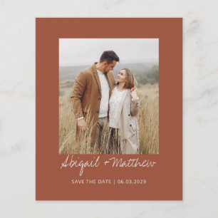 Papier Budget Terra Cotta Enregistrer La Date Invitation