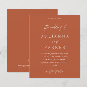 Papier Budget Terra Cotta MOD Calligraphie Mariage