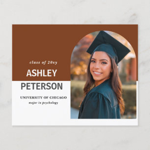 Papier Budget Terracotta Arch Photo Graduation Invitation