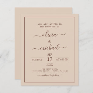 Papier Budget Terracotta Boho Mariage Moderne Simple