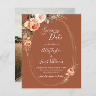 Papier Budget Terracotta Boho Photo Wedding Enregistrer l