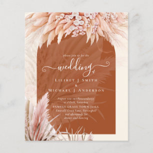Papier BUDGET Terracotta Coral Pampas Grass Mariage