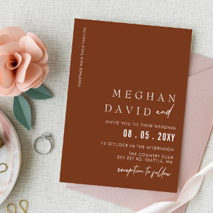 Papier Budget Terracotta Faire-part de mariage moderne