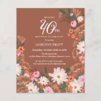 Budget Terracotta Floral 40e anniversaire Invitati