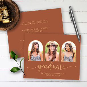 Papier Budget Terracotta Gold Arch 3 Photo Graduation