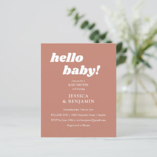 Papier Budget Terracotta Hello mignon Invitation Baby sho