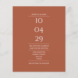 Papier Budget Terracotta Mariage Date Invitation