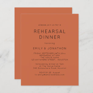 Papier Budget Terracotta Répétition Dîner Mariage Invitat