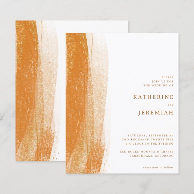 Papier BUDGET Terracotta rouille or Mariage Boho (Devant / Derrière)