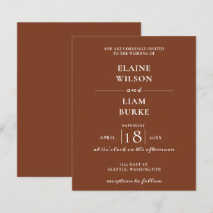 Papier Budget Terracotta Rustique Faire-part de mariage