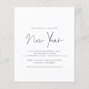 Papier Budget Texte simple Nouvel An Invitation du parti 