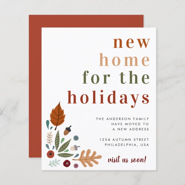 Papier Budget Thanksgiving New Home Moving Faire-part (Devant / Derrière)