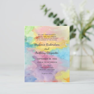 Papier Budget Tie Dye Aquarelle Art coloré Mariage