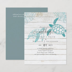 Papier BUDGET Tortues de Mer Mariage Ligne d'Art Moderne