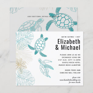 Papier BUDGET Tortues de mer Mariage Moderne Line Art