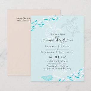 Papier BUDGET Tortues de mer MARIAGE Plage Corail Sarcell