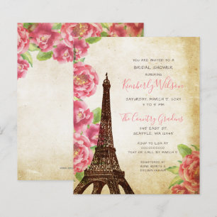Papier Budget Tour Eiffel Invitation de douche nuptiale