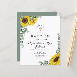 Papier Budget Tournesol Eucalyptus Baptême Religieux