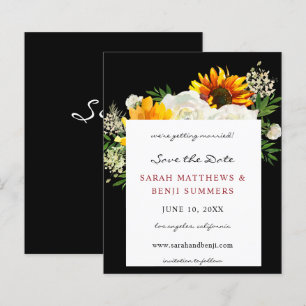 Papier Budget Tournesol & Fleur Artsy Enregistrez la date