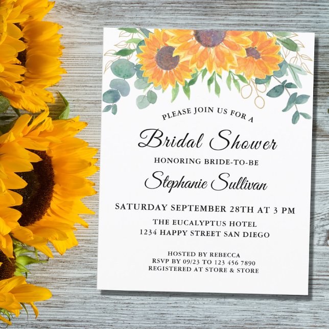 Papier Budget Tournesol vert nuptiale Invitation à la dou (Créateur téléchargé)