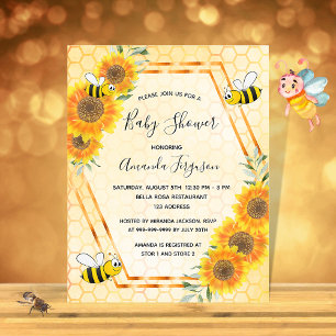 Papier BUDGET tournesols abeilles bourdon baptême de bébé