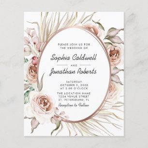 Papier Budget Tout en un Boho Floral Foil Mariage Invitat