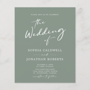 Papier Budget Tout en un Calligraphie Sage Mariage Invita