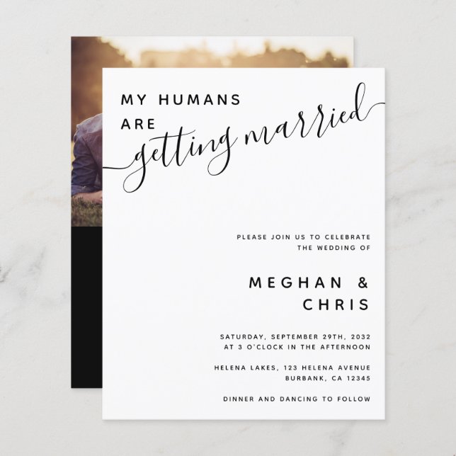 Papier Budget tout en un code QR Faire-part de mariage (Devant / Derrière)