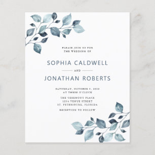 Papier Budget tout en un Dusty Blue Eucalyptus Mariage