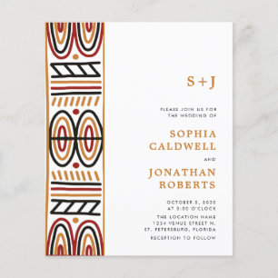 Papier Budget tout en un Faire-part de mariage Motif Afri