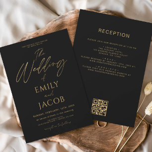 Papier Budget tout en un Mariage d'or noir code QR