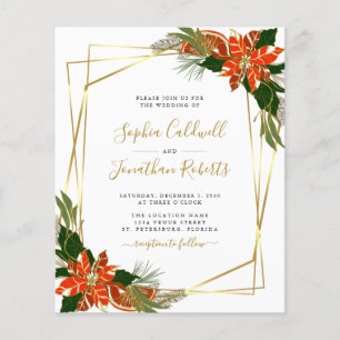 Papier Budget tout en un Poinsettia Invitation de mariage