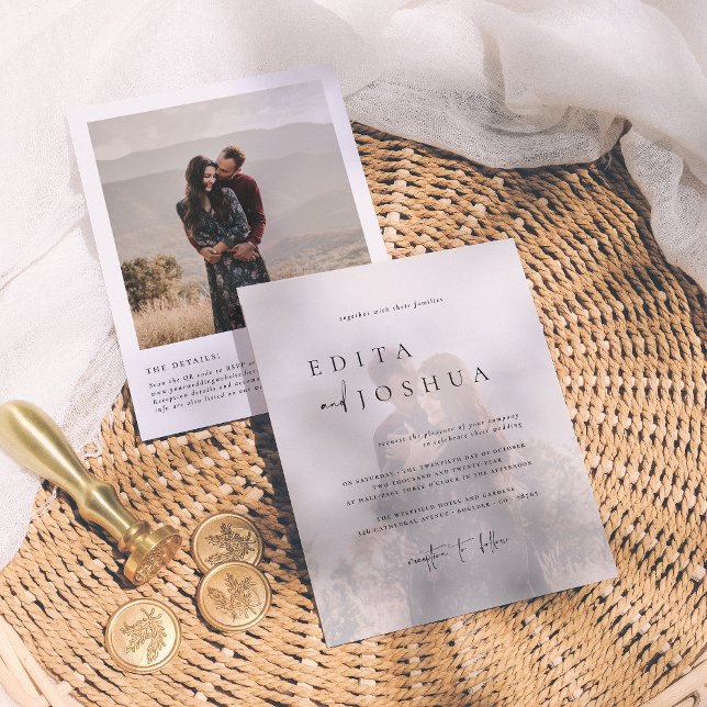 Papier Budget Tout en un QR Code Elegant 2 Mariage photo (Créateur téléchargé)