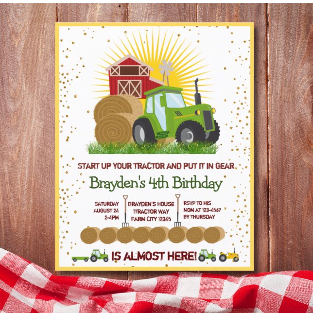 Papier Budget Tracteur vert Camions Thème Anniversaire Fê (Budget Green Tractor Trucks Themed Birthday Party)