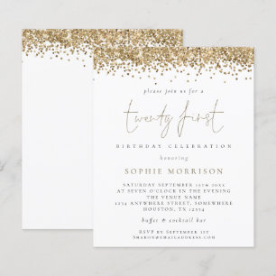 Papier Budget Trendy Gold Parties scintillant 21e anniver