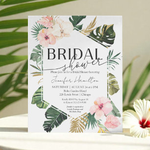 Papier Budget Tropical Floral Bridal Shower Invitation