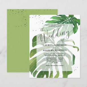 Papier Budget Tropical Foliage Green Faire-part de mariag