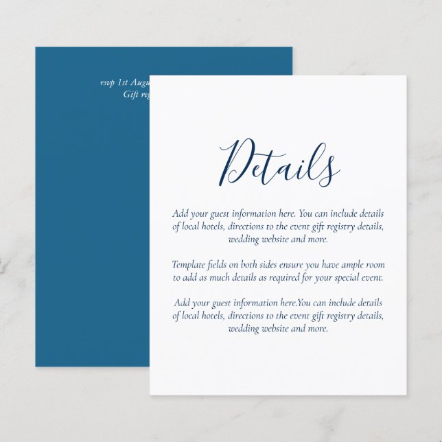 Papier Budget Tropical Mariage Détails Hôtels Boîtier (Devant / Derrière)