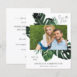 Papier Budget Tropical Palm Leaf Photo Enregistrer la dat
