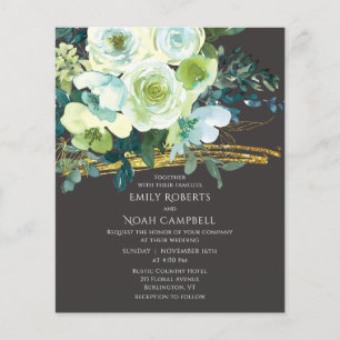 Papier Budget Turquoise Green Floral Gold Mariage photo
